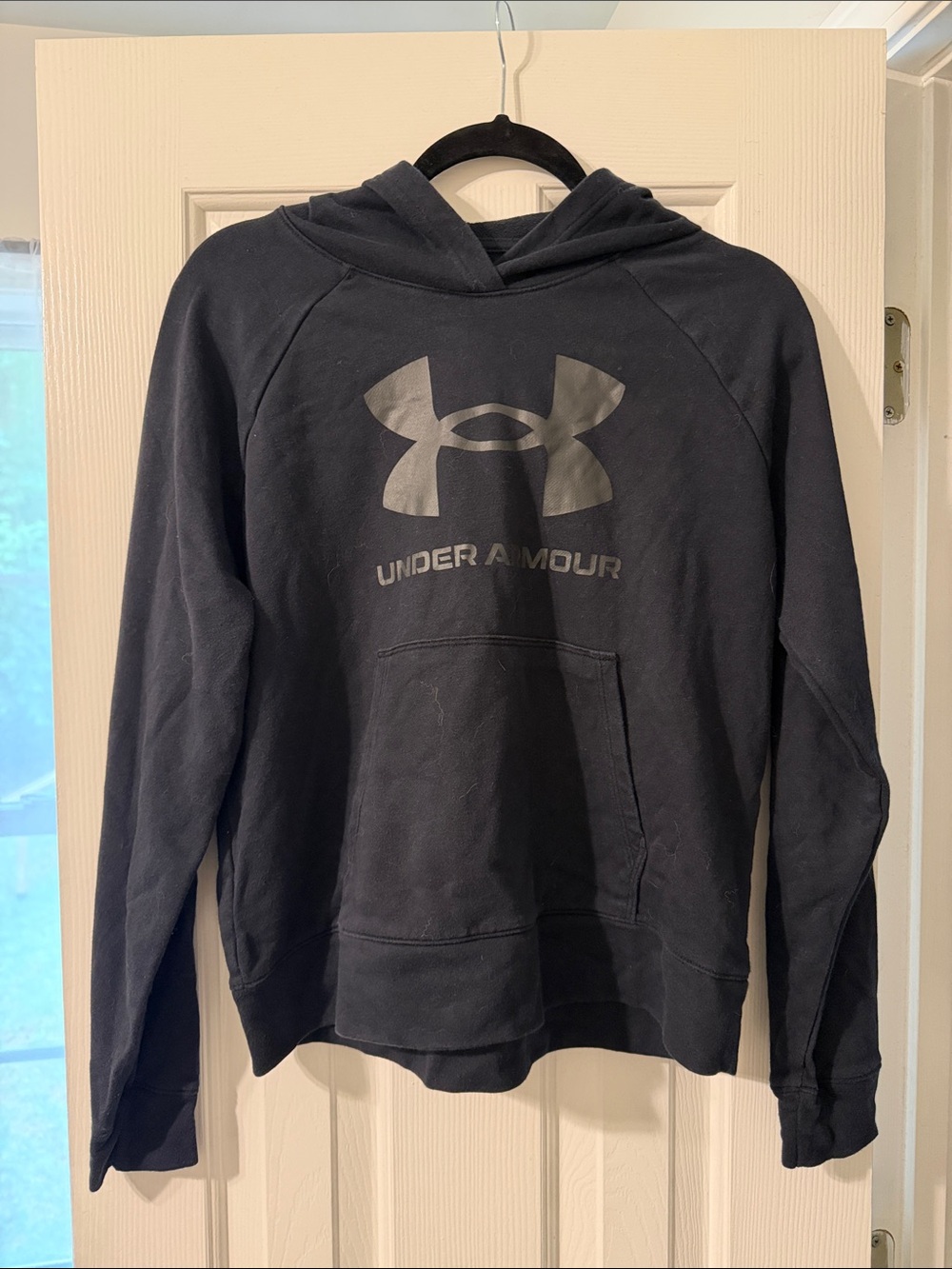 Under Armour Black Pullover Hoodie with Gray Logo